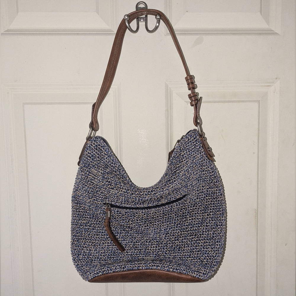 The Sak Stylish Blue and Brown Woven Women's Handbag Purse